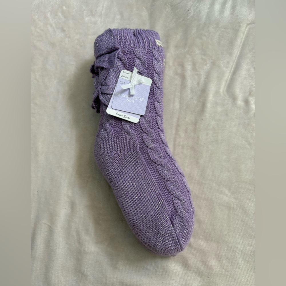 Skechers Lavender Knit Slipper Socks